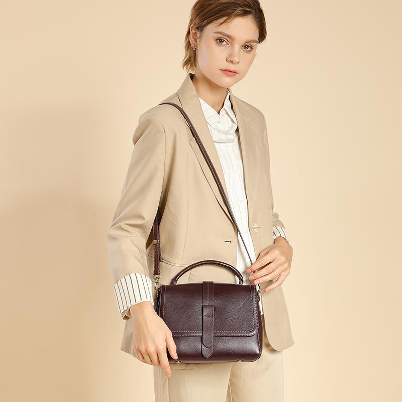 100% Genuine Leather Women's Bag 2026 New Luxury Designer Shoulder Bags Women Crossbody Bag Vintage Cowhide Female Handbags