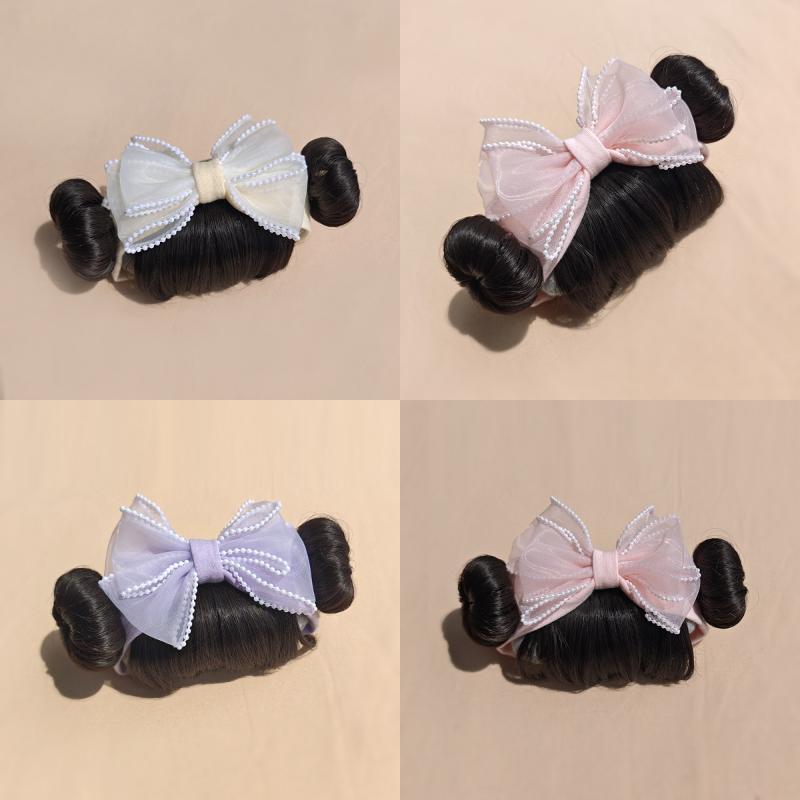 1Pcs Cute Bow Baby Girl Wig Hat Hairpiece Christmas Newborn Children Kids Girls Cosplay Headbands Year Hair Accessories
