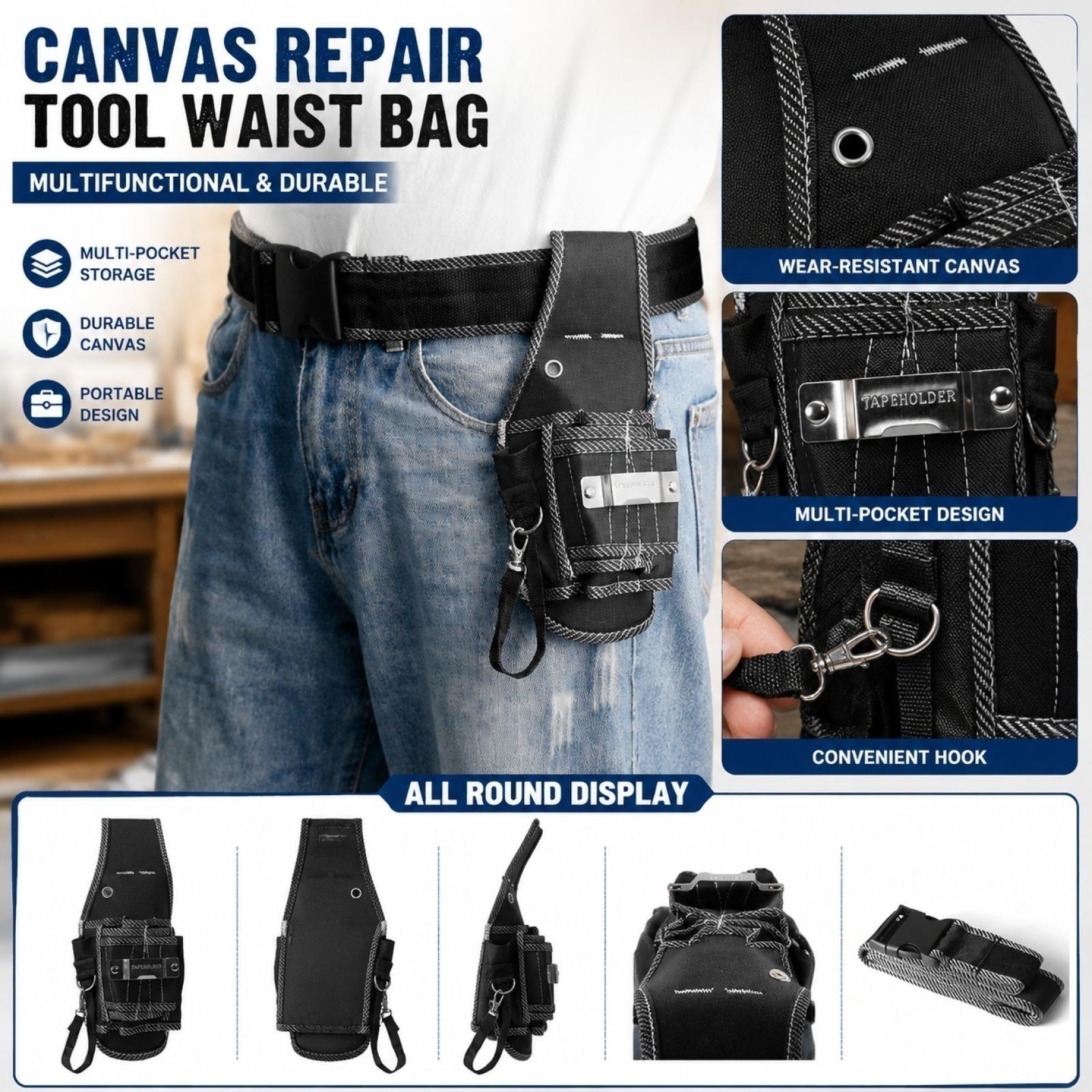 Tool Waist Pouch, Electrician Tool Bag, Multi-Purpose Portable Hardware Tool Pouch one size