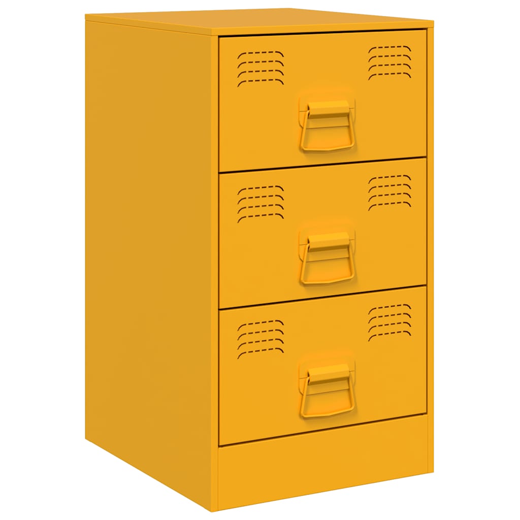Nightstands 2 pcs. Mustard Yellow 34.5 x 39 x 62 cm Steel