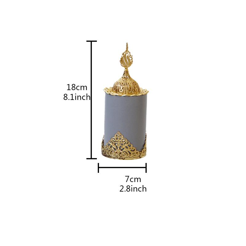 European Metal Ceramic Incense Holder Handheld Incense Burner Gold Gold Pagoda Light Luxury Desktop Decoration Exquisite Gift