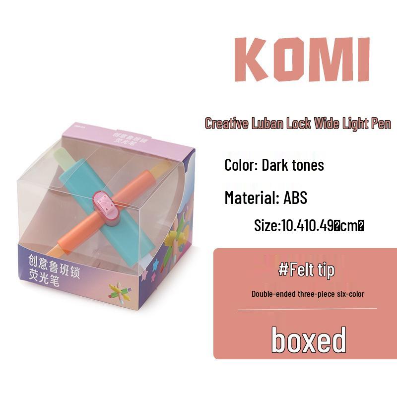 

Luban Lock Splicing Highlighter - Double-Headed Six-Color Mortise & Tenon Gift Pen Chisel Tip