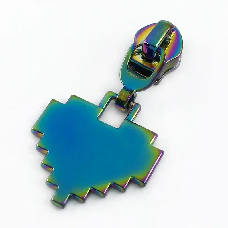 Meetee 5-50 Stück 5# Nylon Reißverschlussanhänger Kleidung Taschen Reißverschlüsse Reparatur Schieber für Plastikreißverschlüsse Herz Reißverschlusskopf Griff Nähzubehör