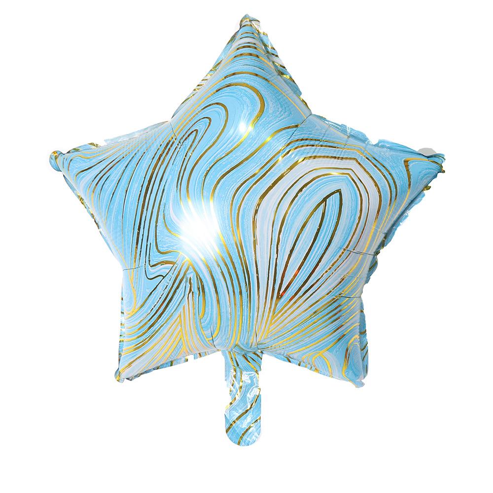 18inch Agate Love Peach Heart Balloons Birthday Wedding Party Decoration Colorful Cloud Pattern Pentagram Aluminum Foil Balloon