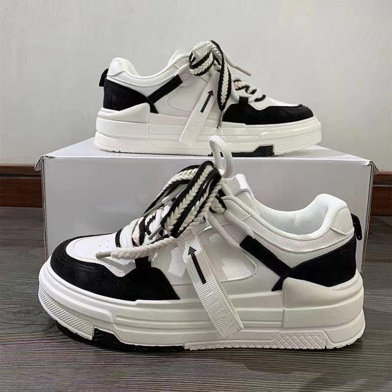 

New spring and autumn board shoes ins versatile wheat ear white shoes platform black and white women s shoes 2025 casual sports board shoes 40