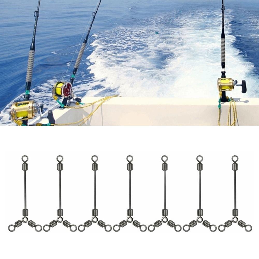 30PCS Y Shape Fishing Swivels Copper 3 Way Rolling Swivels Triple Swivel Connector  for Anglers Use