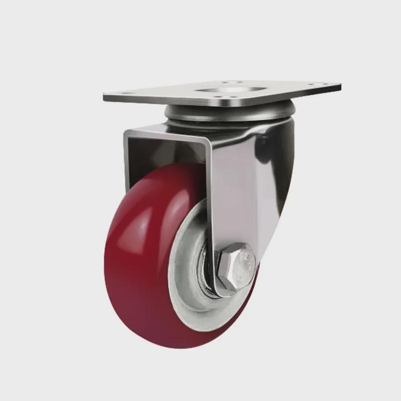 Medium 304 Stainless Steel Silent Caster Wheels with Brakes - Available In 3", 4", and 5" Sizes (Anti-Rust & Labor-Saving)