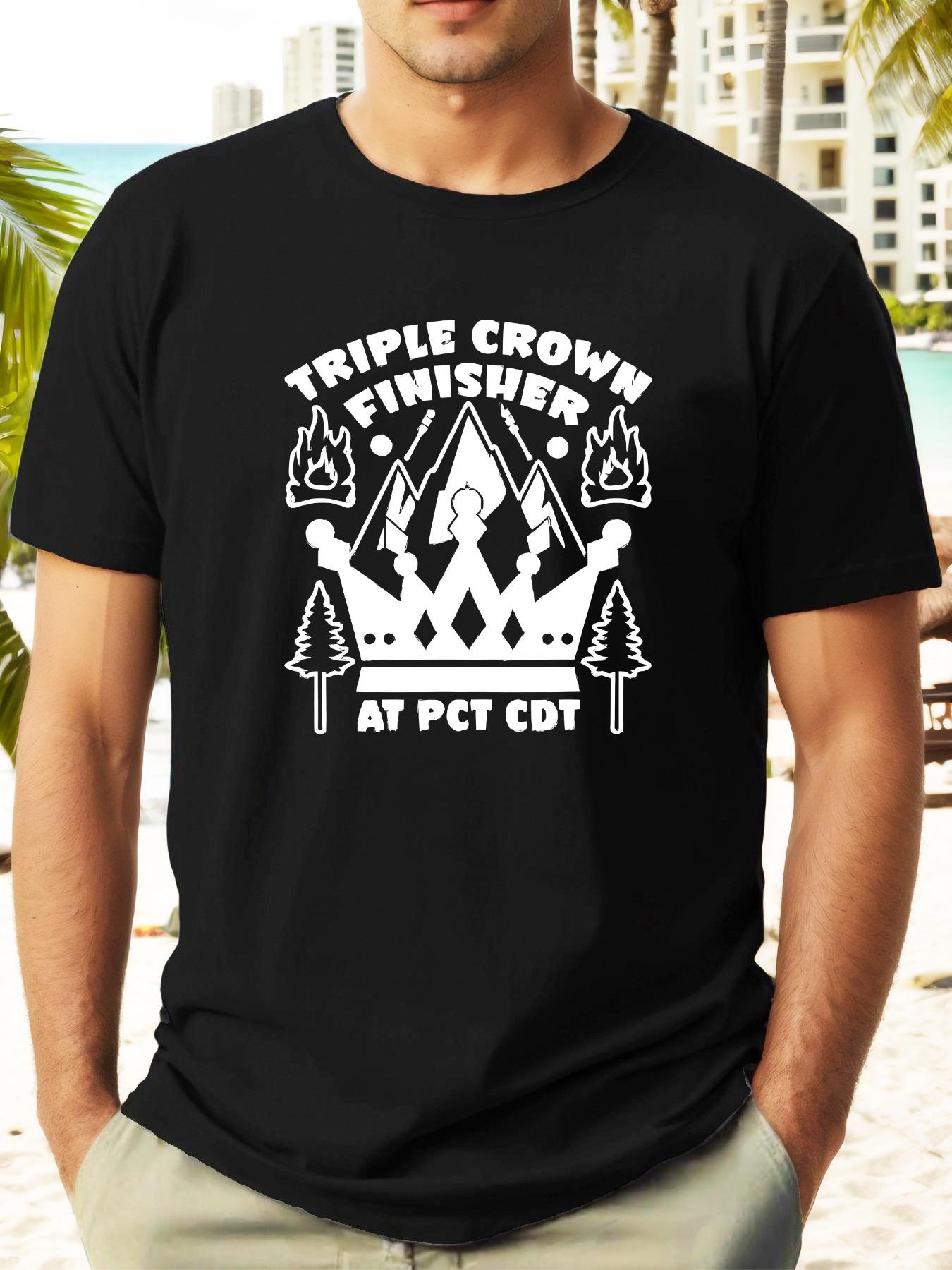 Triple Crown Finisher Graphic Tee - Yellow Casual Summer T-shirt with Crown & Flame Design S
