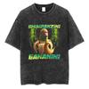 Italian Brainrot Chimpanzini Bananini Vintage Washed T-shirts Banana Monkey Funny Meme T-shirt Casual Geek T Shirts Unisex