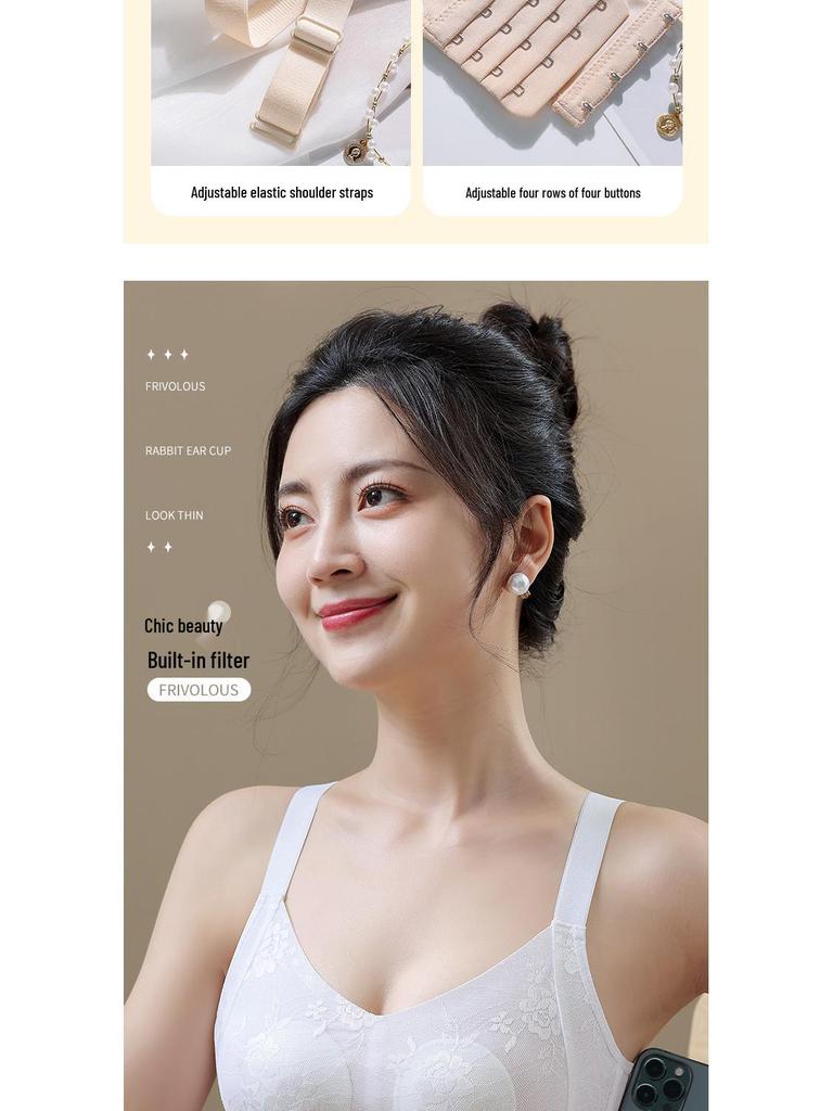 Seamless Sports Bra for Women: Large Bust Minimizer, Thin, Anti-Sagging, Lifting, Wire-Free, with Side Support for Summer.