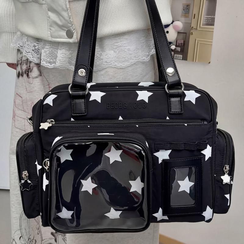Market-6 Japanse Itabag Mode Transparant Raam Crossbody Tote Grote Capaciteit Schoudertas voor Straatfotografie gray
