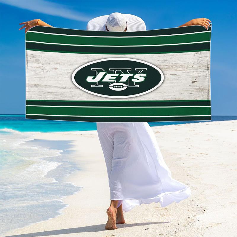 New York Jets Print Beach Towel, Large Soft Quick Dry Towel for Beach Camping Swimming