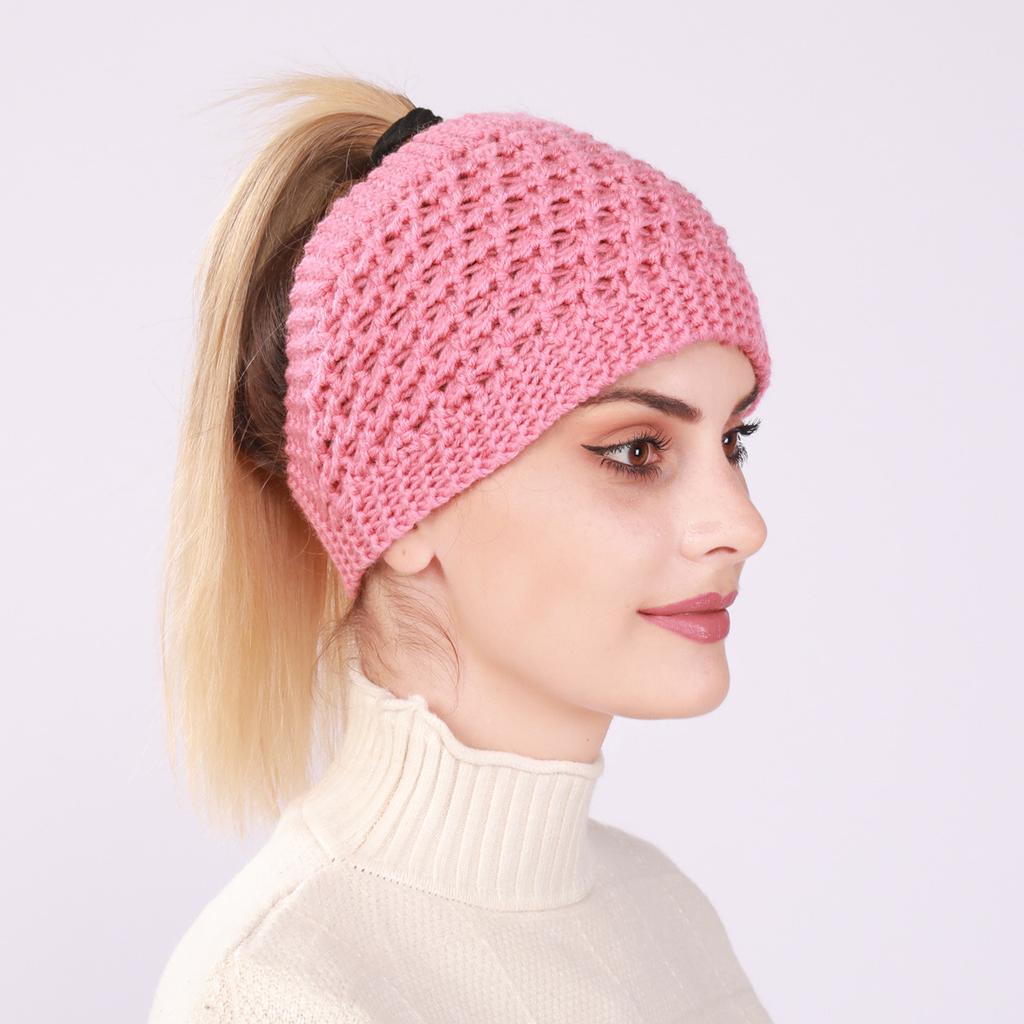 Knitted Hair Band Autumn and Winter Women's Empty Top Hat Warm Ear Protection Widened Head Cover Woolen Hair Accessory Hair Band