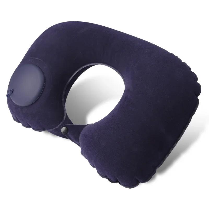 Inflatable Neck Pillow 4 Colors Comfortable Pillow for Sleep Travel Accessories for Airplane U-Shape Home Textile