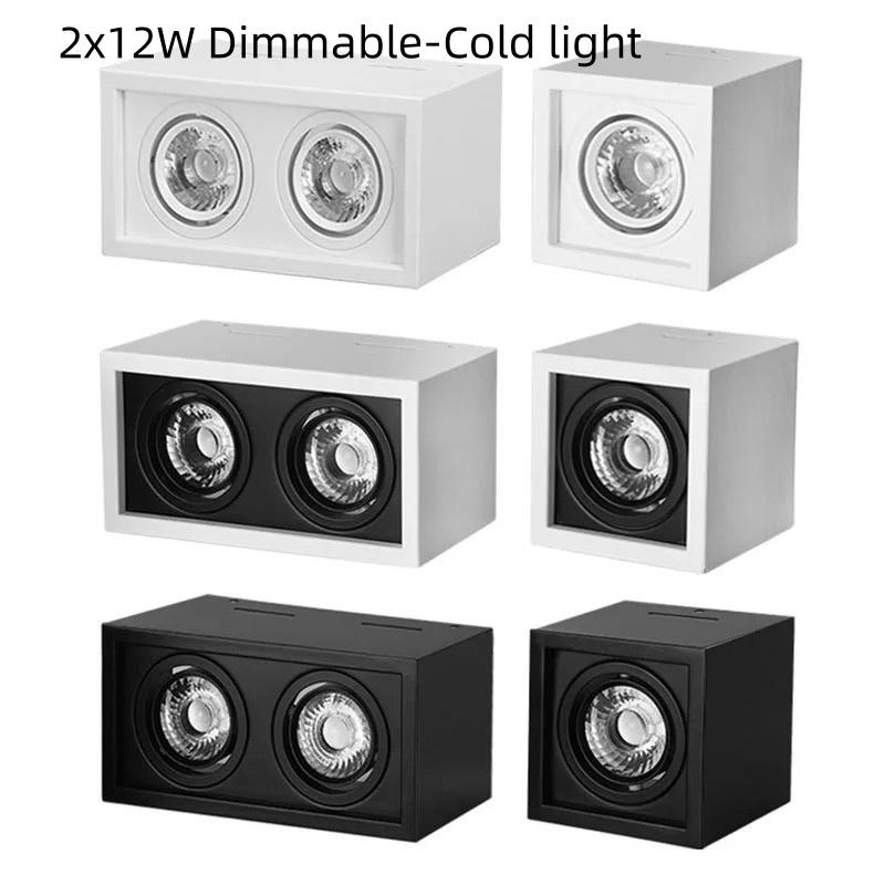 Square White Black LED COB Ceiling Lamp Indoor Lighting Surface Mounted Downlight Household 12W/18W LED Spot Light