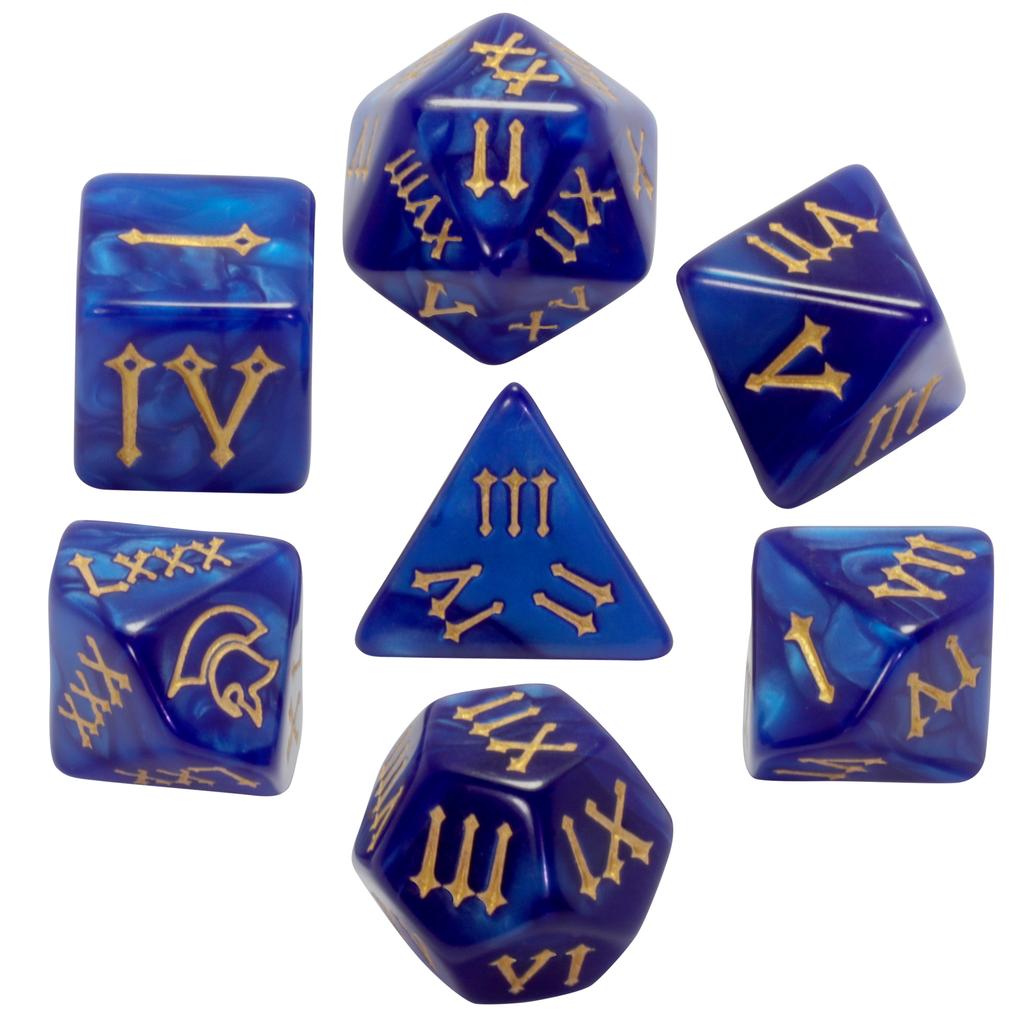 DND Dice Set 7pcs Marble Effect Polyhedral Dice with Roman Digital D4-D20 for Tabletop Game DND TRPG