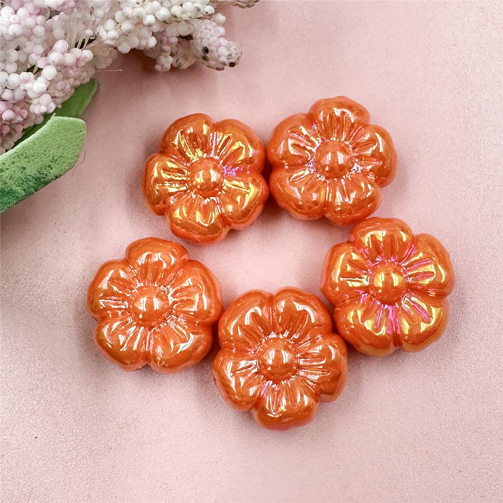 5pcs Acrylic 19.5mm DIY Jewelry Accessories UV Color Plating For Bracelet Earring Making Jewelry Plum Blossom Beaded Materials Loose Beads