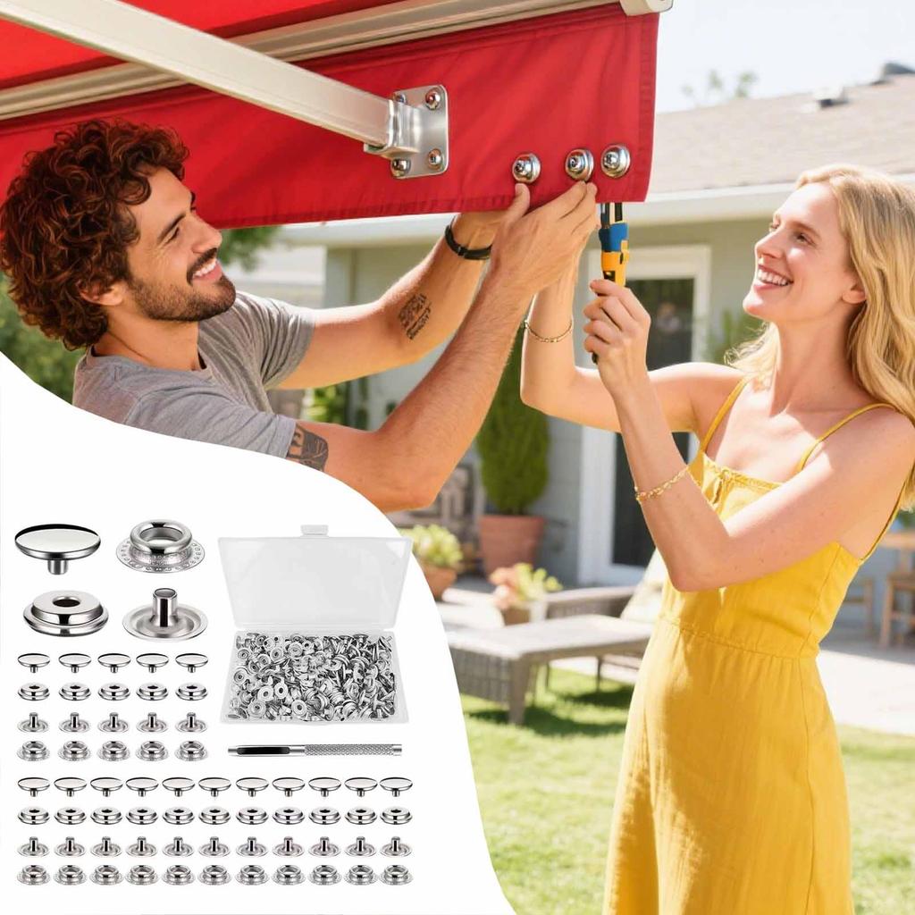 Fastener Kit For Boat Cover Canvas Fastener Press Weatherproof Stainless Steel Screw Press Stud Kit For Campers Travel Pontoon