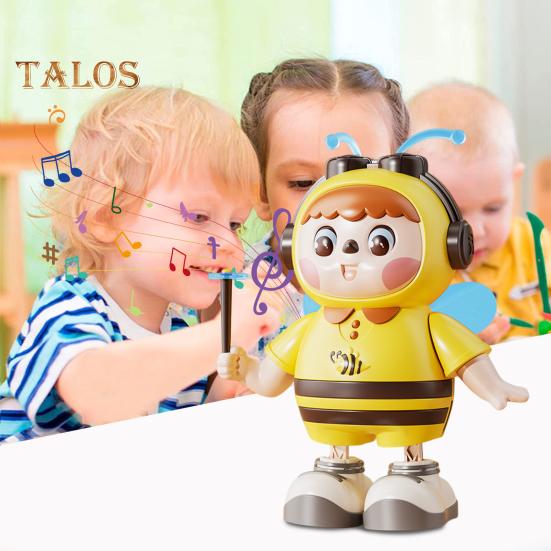 Electric Singing Dancing Bee Toy with LED Light Music Kids Walking Bee Toy Toddlers Boys Girls Interactive Educational Animal Musical Toy