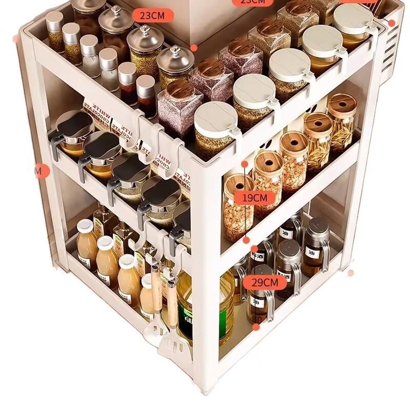 Yipan 3-Tier Gunmetal Grey Kitchen Corner Spice Rack