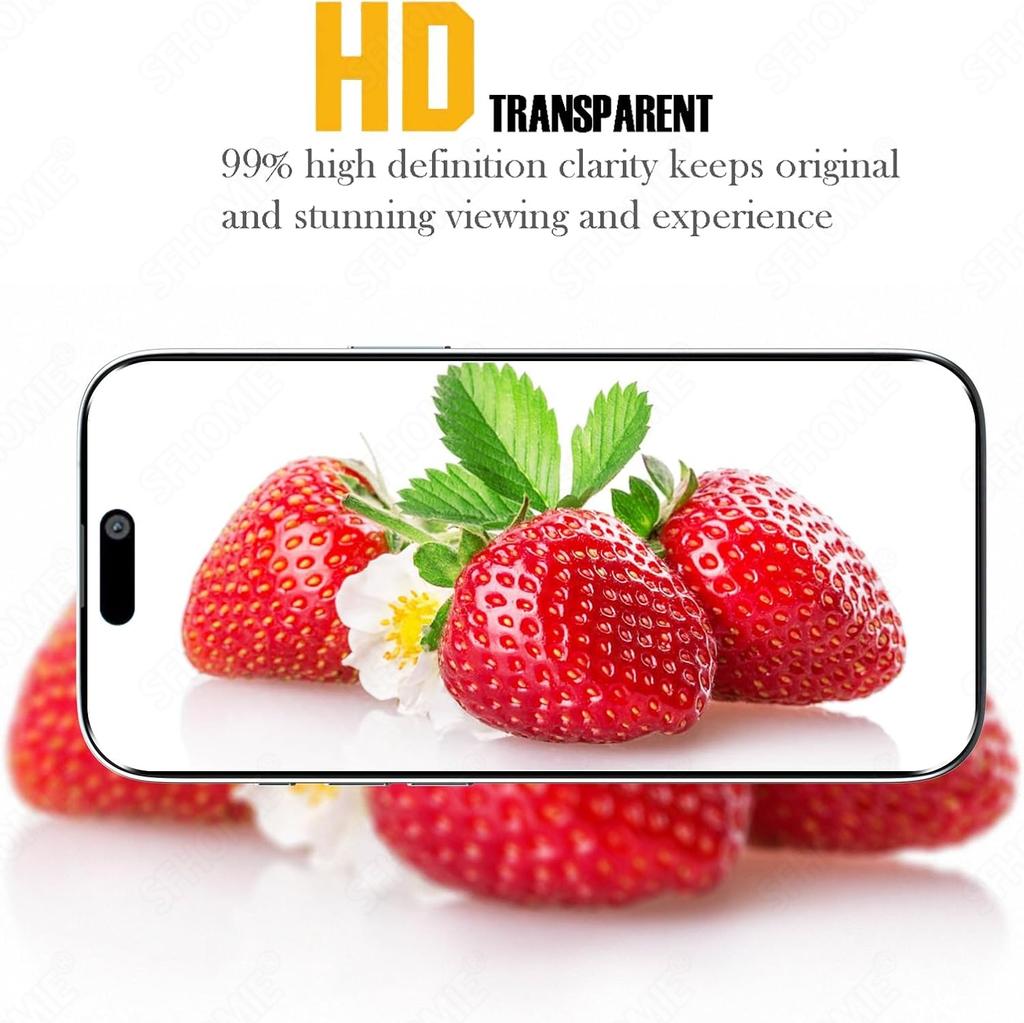 Protetor de tela de vidro temperado hd, 5 peças para iphone 11 12 13 14 15 16 17 pro max 14 15 16 plus 16e filme anti-arranhões de vidro de ar