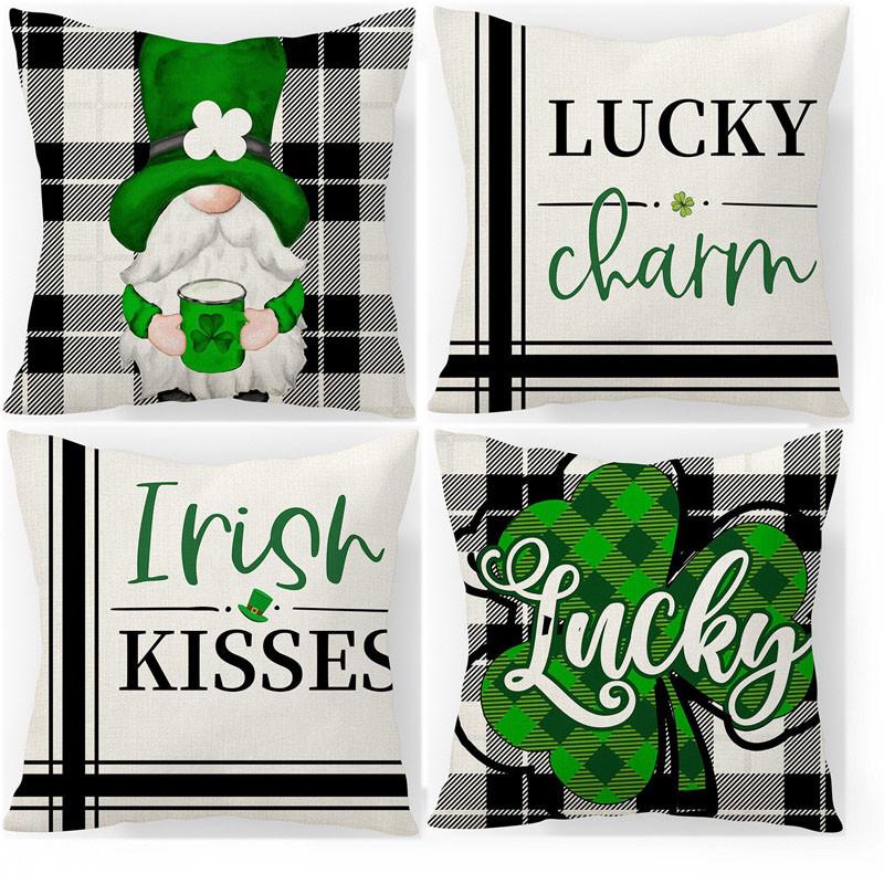 

улица. Чехол для подушки из хлопка и льна на День Святого Патрика, наволочка для дивана, домашний декор 45 см