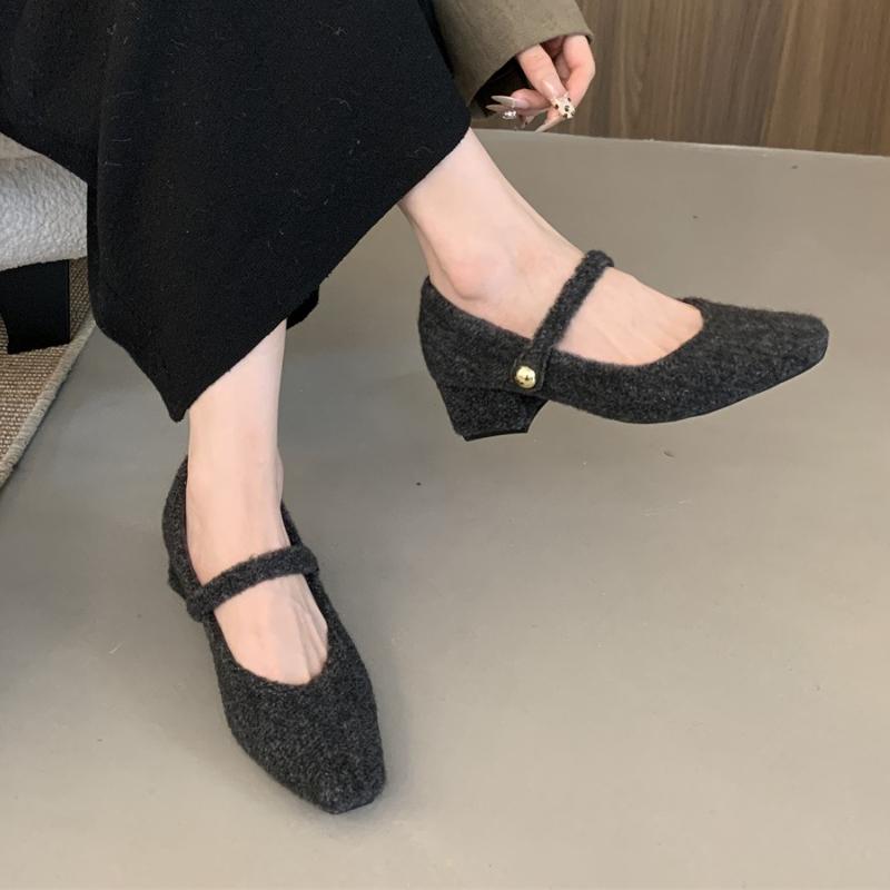 2025 Autumn New Flat Shoes Women's Square Head Shallow Mouth Suede Soft Sole Anti-slip Wear-resistant Low-top Shoes