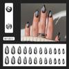 Wear Armor Dark Wind Removable Nail Pieces Silver Leaves Simple Smudging Fake Nail Pieces 24 Fake Nails