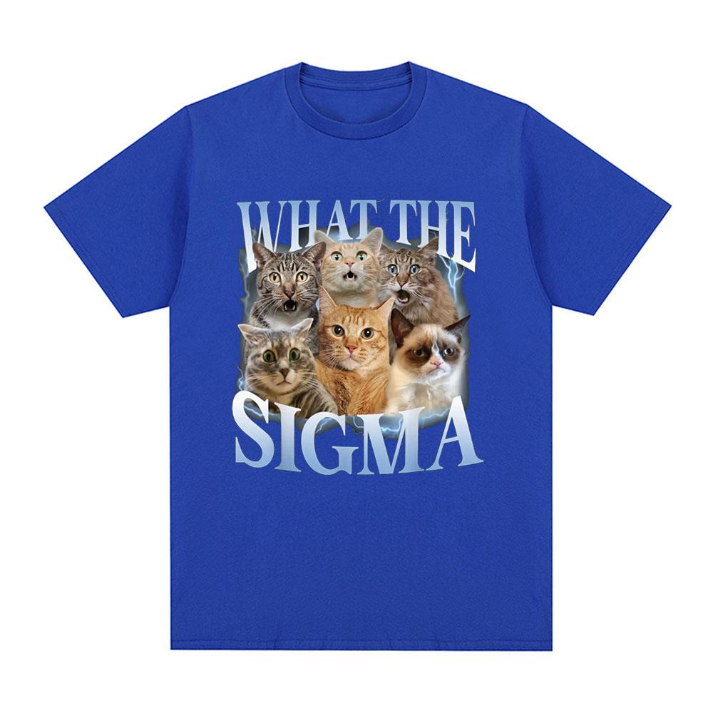 What The Sigma Funny Meme Cat Lovers Graphic T-Shirts Mens Women Cotton Oversized Short Sleeve T Shirts Fashion Comfort T Shirt