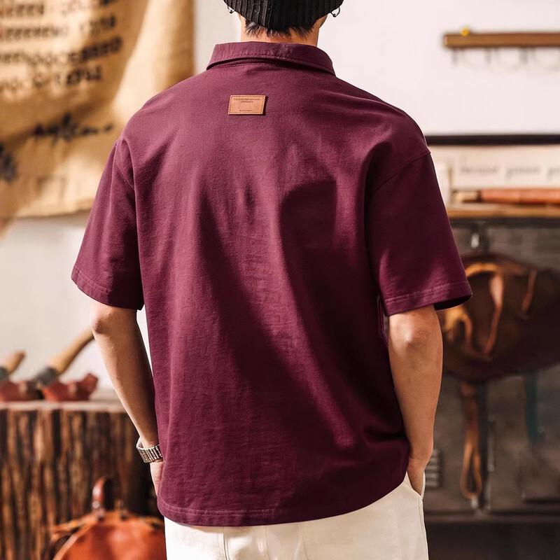 Jielino Men's Retro Loose-Fit Cotton Polo Shirt
