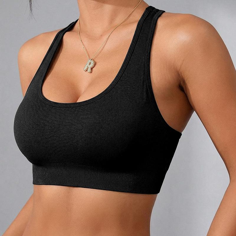 Summer Shock Absorption Sports Bra: Cross-Back Yoga Wear for Beautiful Back Medium