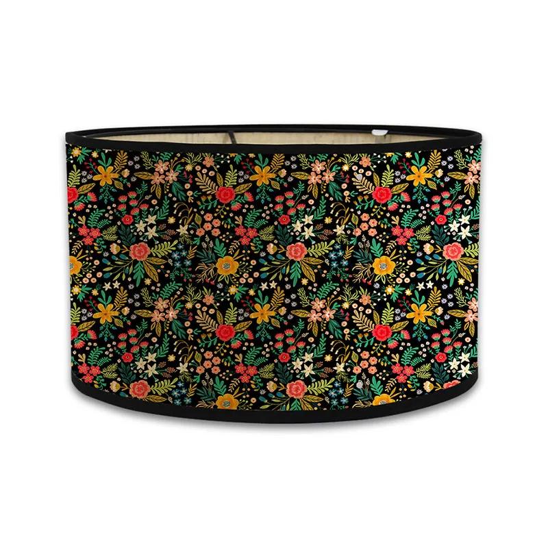 Japanischer Retro-Stil Bambus Lampenschirm Moderner Schlichter Blumenmuster Lampenschirm Ferienhaus Kronleuchter Lichtabdeckung Wandlampenschirm