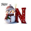 Handmade Gift Tags for Friends 2D Snowman Christmas Ornaments, Personalized Letter Ornaments Tree, Initial Pendant Ornament, Ornament DIY Hanging Xmas