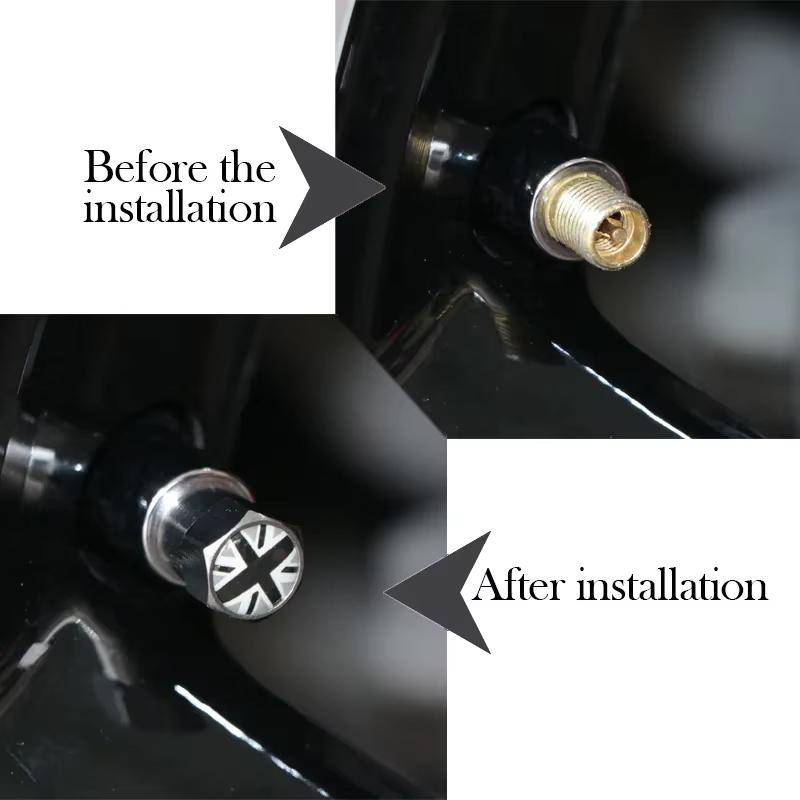 4 st Bilhjul Däckventil Stam Luftventilkåpor För MINI COOPER S JCW F56 F55 F60 R55 R56 R58 R60 R61 Auto Exteriörtillbehör