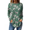 Women's  Loose Casual Flower Printed Round Neck Long Sleeved T Shirt Top Pullover Long Sleeved Sweatshirt