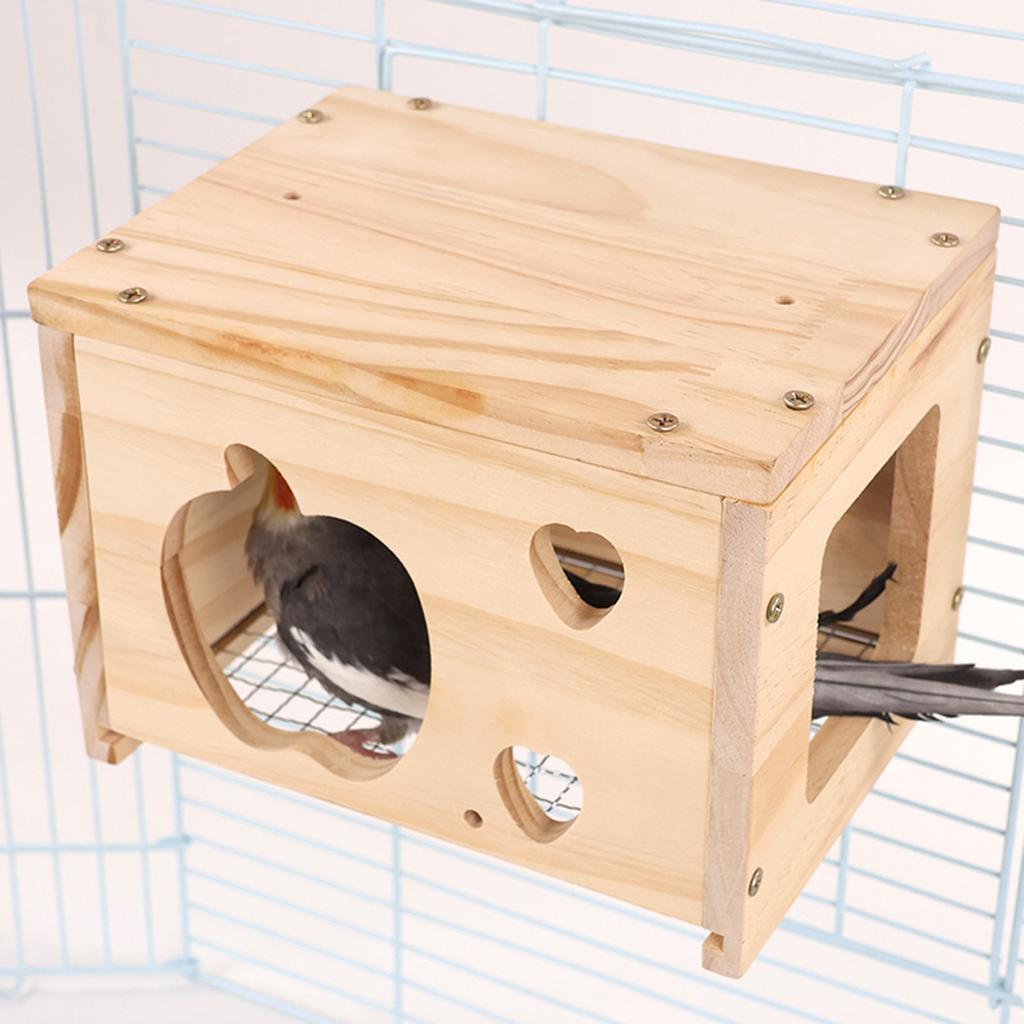 Maison d'oiseau en bois Chaleur hivernale Nid pour perruches Accessoires de cage pour Conure Perruches Perroquet Fournitures pour oiseaux
