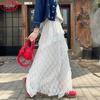Women's High-Waist Lace Mesh A-Line Skirt