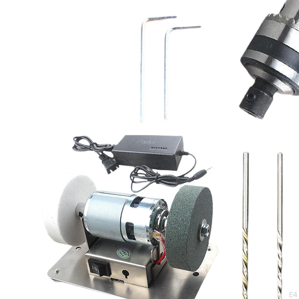 Mini Bench Grinder Grinding Tool 7 Speed Adjustable Crafting Polisher Benchtop Sander for Home