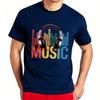 Comfortable Unisex Crew Neck Tshirt Black Music Equalizer Headphones Colorful Design Comfort Unisex Tee Shirt Soft Cotton Tee