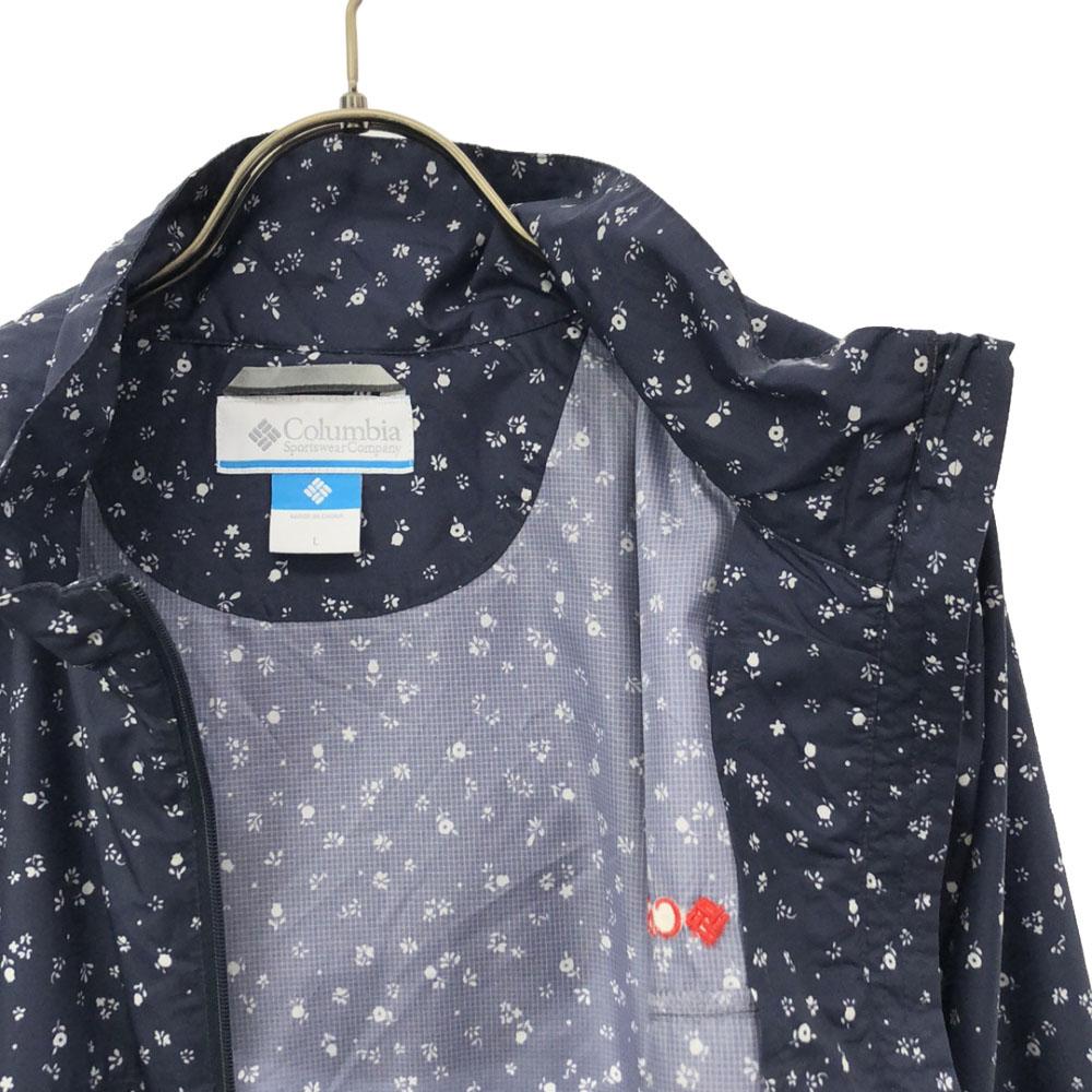Columbia Floral Zip jacket L Navy Outdoor PL3992 Women Used