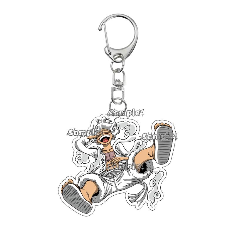 Cartoon Zoro Usopp Luffy Anime Characters Acrylic Keychain Ornaments Fashion Cool Figure Charm Backpack Accessories Keyring Toys
