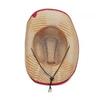 Western Cowboy Style Men Straw Hat Wide Brim Beach Hat Sun Protection Hat  for Outdoor Activities