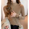 Womens Thickened Half Turtleneck Base Layer Top Soft Brushed Thermal Long Sleeve Slim Fit Solid Color Korean Style
