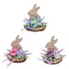 Holz Osterhase Skulptur Tierfigur Ornament Frühling Heimdekoration Für Kaminsims Bücherregal Tischplatte Display