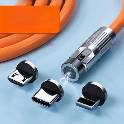 120W Roterende Magnetisk Datakabel med 540° Rotasjon USB Hurtigladekabel Egnet for IPhone Android Type-C Datakabel
