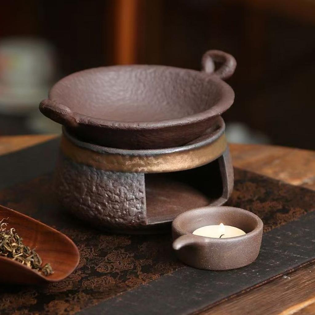 Fogão de Chá Cerâmico Resistente ao Calor Aquecedor com Suporte para Velas de Chá Para Difusão de Óleo Essencial E Aquecimento de Bule Decorações para Casa