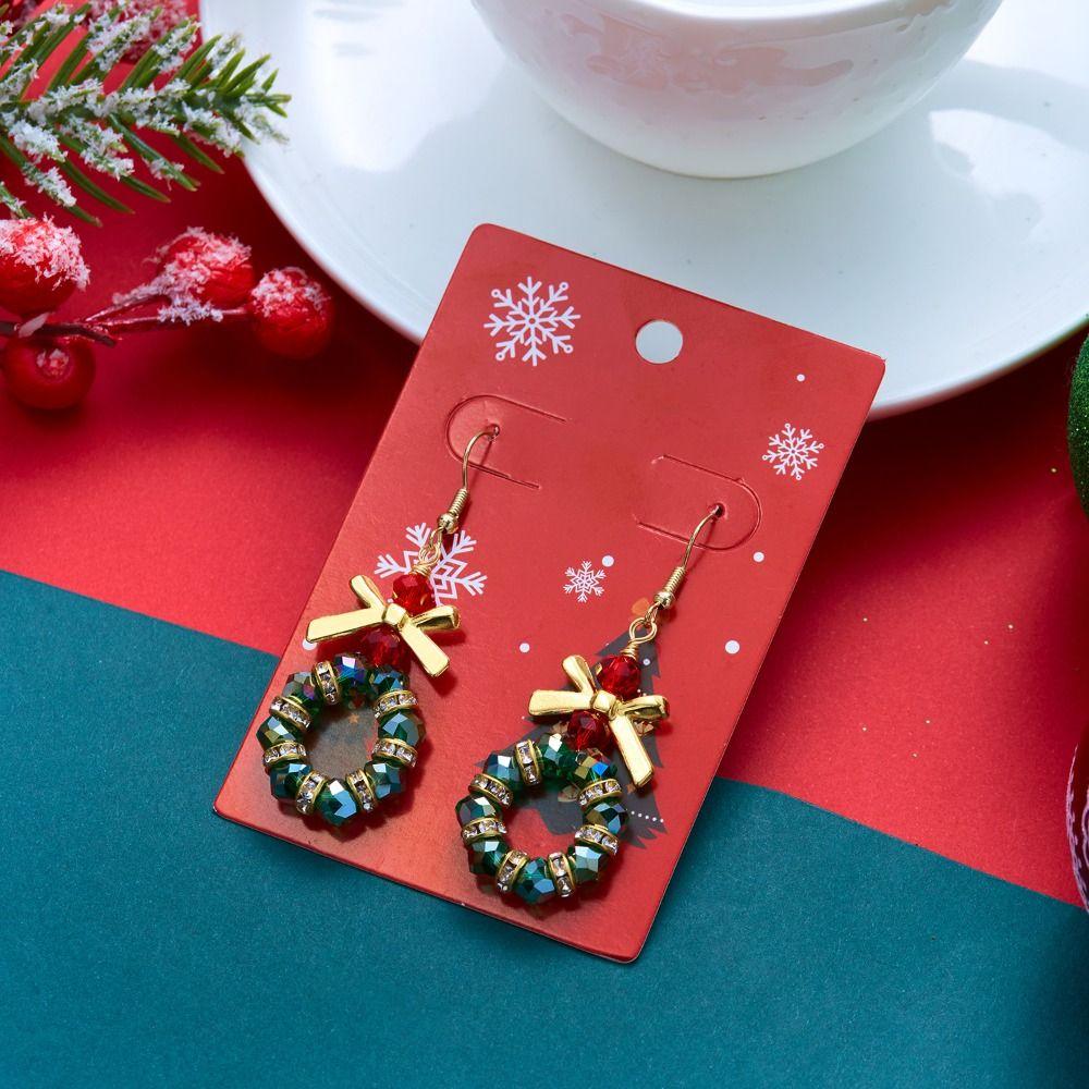 Bell Christmas Earrings Rhinestone Christmas Jewelry Sweet Xmas Drop Dangle Stud New Year