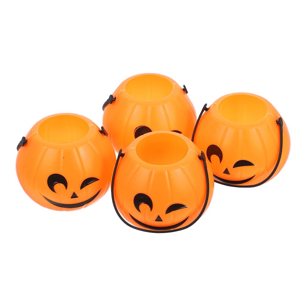 4 Pcs Portable Pumpkin Bucket Setting Props Halloween Cookie Jar Child Candy
