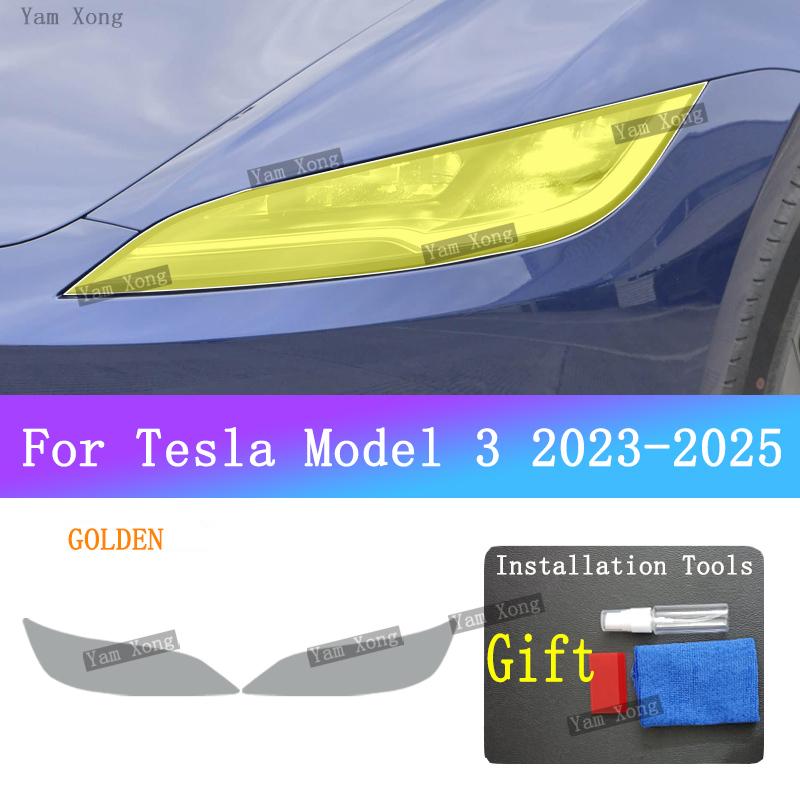 Für Tesla Model 3 Außen Scheinwerfer Rücklicht Transparente Schutzfolie Model 3+ Front Heck Schwarz Verfärbende Folien