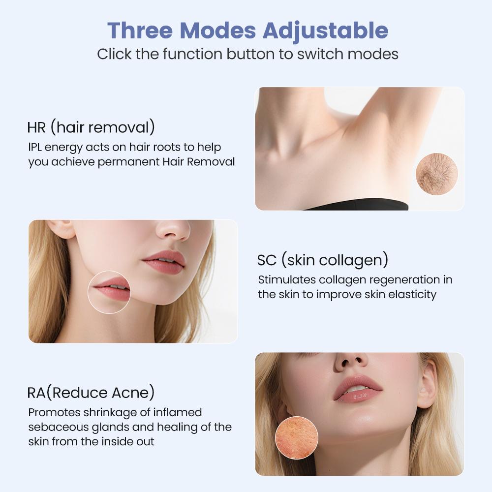 High Power Ice Cooling Best Laser Epilator Handheld  Ipl Laser Hair Removal  Removing Hair Painless At-home 3 in 1